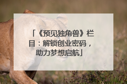 《预见独角兽》栏目：解锁创业密码，助力梦想启航