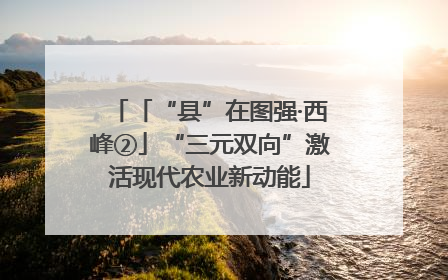 「“县”在图强·西峰②」“三元双向”激活现代农业新动能