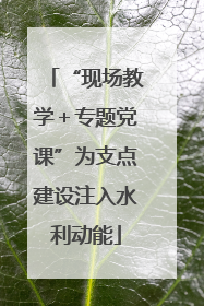 “现场教学＋专题党课”为支点建设注入水利动能