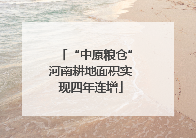 “中原粮仓”河南耕地面积实现四年连增