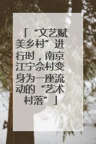 “文艺赋美乡村”进行时，南京江宁佘村变身为一座流动的“艺术村落”
