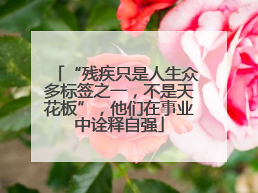 “残疾只是人生众多标签之一，不是天花板”，他们在事业中诠释自强