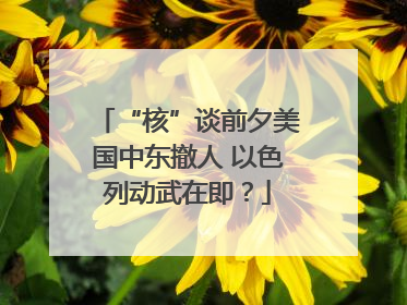 “核”谈前夕美国中东撤人 以色列动武在即？
