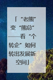 “老熊”变“熊总”——看“个转企”如何转出发展新空间