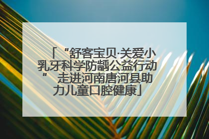 “舒客宝贝·关爱小乳牙科学防龋公益行动” 走进河南唐河县助力儿童口腔健康