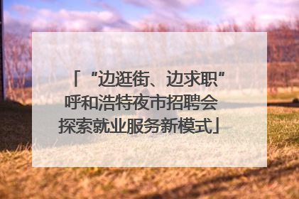 “边逛街、边求职” 呼和浩特夜市招聘会探索就业服务新模式