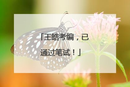 王皓考编，已通过笔试！