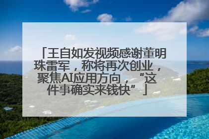 王自如发视频感谢董明珠雷军，称将再次创业，聚焦AI应用方向，“这件事确实来钱快”
