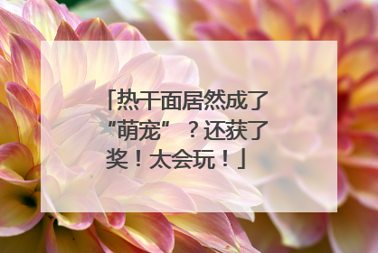 热干面居然成了“萌宠”？还获了奖！太会玩！