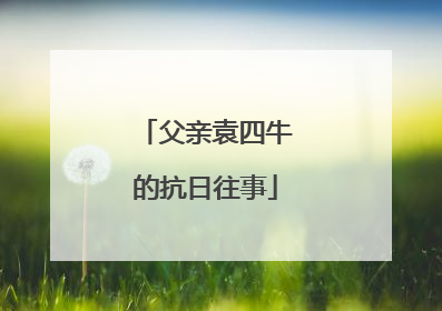 父亲袁四牛的抗日往事