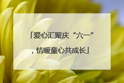 爱心汇聚庆“六一”，情暖童心共成长