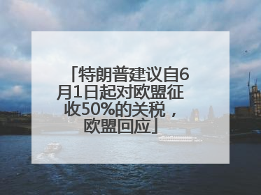 特朗普建议自6月1日起对欧盟征收50%的关税，欧盟回应