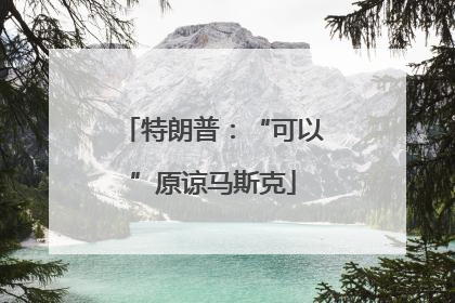 特朗普：“可以”原谅马斯克