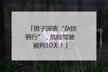 男子深夜“杂技骑行”，危险驾驶被拘10天！