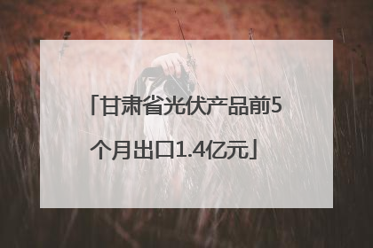 甘肃省光伏产品前5个月出口1.4亿元