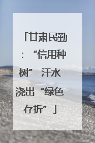甘肃民勤：“信用种树” 汗水浇出“绿色存折”