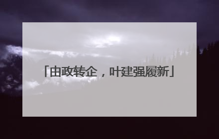 由政转企，叶建强履新