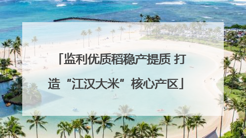 监利优质稻稳产提质 打造“江汉大米”核心产区