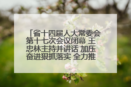 省十四届人大常委会第十七次会议闭幕 王忠林主持并讲话 加压奋进狠抓落实 全力推动支点建设成势见效