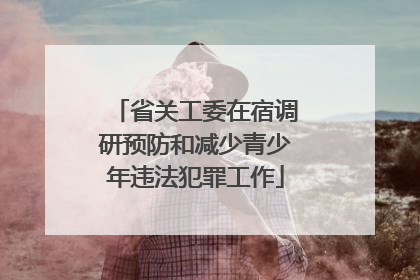 省关工委在宿调研预防和减少青少年违法犯罪工作