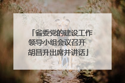 省委党的建设工作领导小组会议召开 胡昌升出席并讲话