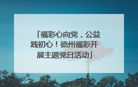 福彩心向党，公益践初心！德州福彩开展主题党日活动