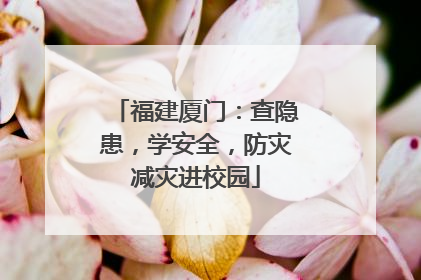 福建厦门：查隐患，学安全，防灾减灾进校园