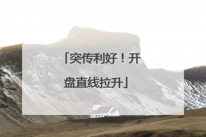 突传利好！开盘直线拉升