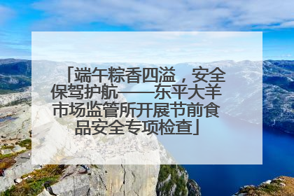 端午粽香四溢，安全保驾护航——东平大羊市场监管所开展节前食品安全专项检查