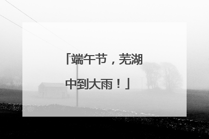 端午节，芜湖中到大雨！