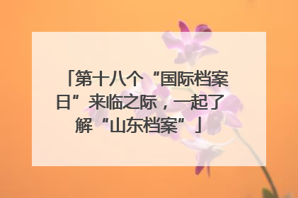 第十八个“国际档案日”来临之际，一起了解“山东档案”