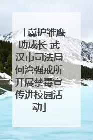 翼护雏鹰助成长 武汉市司法局何湾强戒所开展禁毒宣传进校园活动