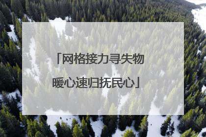 网格接力寻失物 暖心速归抚民心