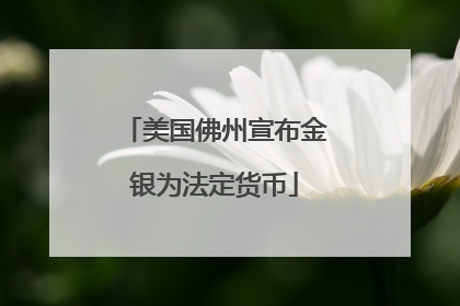 美国佛州宣布金银为法定货币