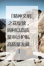 精神文明之花绽放，周村以高质量审计护航高质量发展
