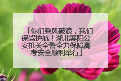 你们乘风破浪，我们保驾护航！湖北襄阳公安机关全警全力保障高考安全顺利举行
