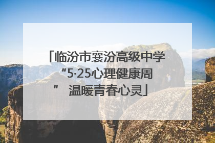 临汾市襄汾高级中学“5·25心理健康周” 温暖青春心灵