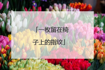 一枚留在椅子上的指纹
