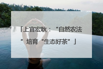 上官宏耿：“自然农法”培育“生态好茶”