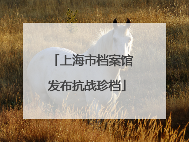 上海市档案馆发布抗战珍档