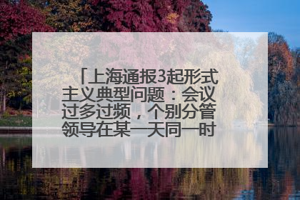 上海通报3起形式主义典型问题：会议过多过频，个别分管领导在某一天同一时段需参加3个会议