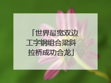 世界最宽双边工字钢组合梁斜拉桥成功合龙