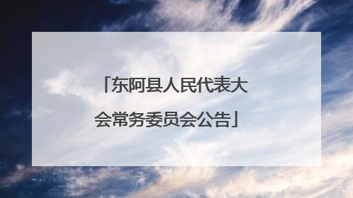 东阿县人民代表大会常务委员会公告