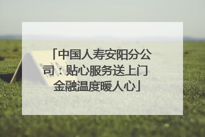 中国人寿安阳分公司：贴心服务送上门 金融温度暖人心