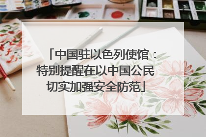 中国驻以色列使馆：特别提醒在以中国公民切实加强安全防范