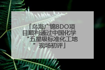 乌海广锦BDO项目顺利通过中国化学“五星级标准化工地”现场初评