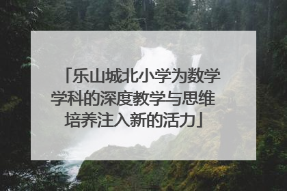 乐山城北小学为数学学科的深度教学与思维培养注入新的活力