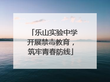 乐山实验中学开展禁毒教育，筑牢青春防线