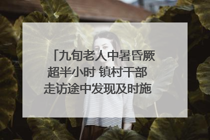 九旬老人中暑昏厥超半小时 镇村干部走访途中发现及时施救｜看见正能量