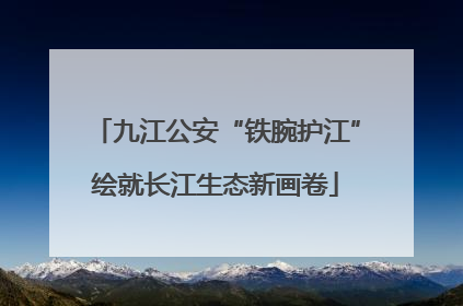 九江公安“铁腕护江”绘就长江生态新画卷